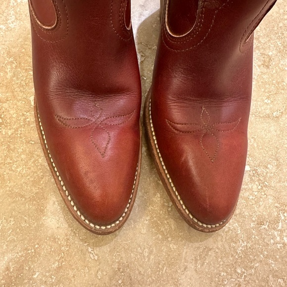 Vintage Frye Oxblood Burgundy Leather Cowboy Boots **Size 7 AA NARROW** - Picture 6 of 6